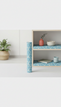 Sky Blue geometric shelf liner roll